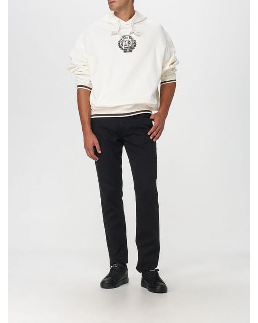 Felpa Con Cappuccio di Dolce & Gabbana in White da Uomo