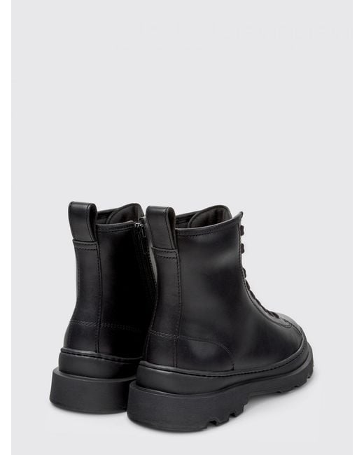 Camper Black Brutus+ Leather Ankle Boot
