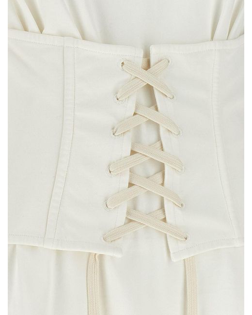 McQueen White Cotton T-Shirts With Laces