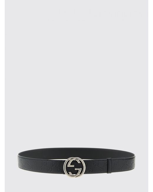 Gucci White Gg Calfskin Leather Belt for men