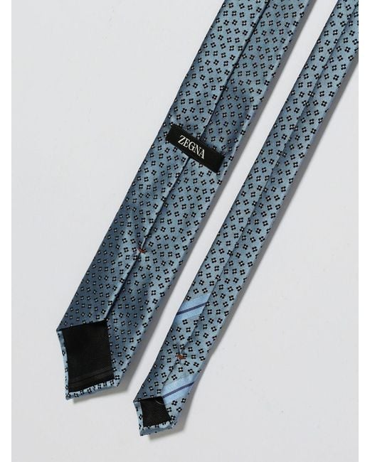 Zegna Blue Jacquard Silk Tie for men