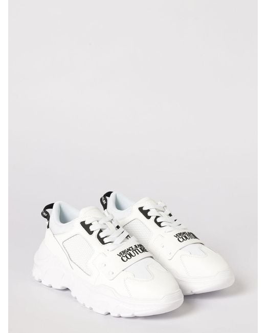 Versace Jeans Couture Natural Leather And Mesh Sneakers for men