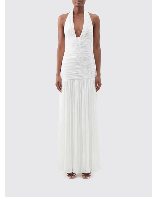 Christopher Esber White Draped Long Jersey Dress
