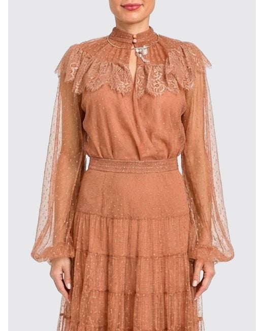 Twinset Orange Point D'Esprit Tulle Blouse