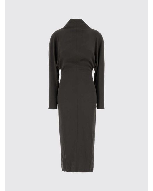 Giorgio Armani Black High-Neck Draped Silk-Blend Sheath Midi Dress