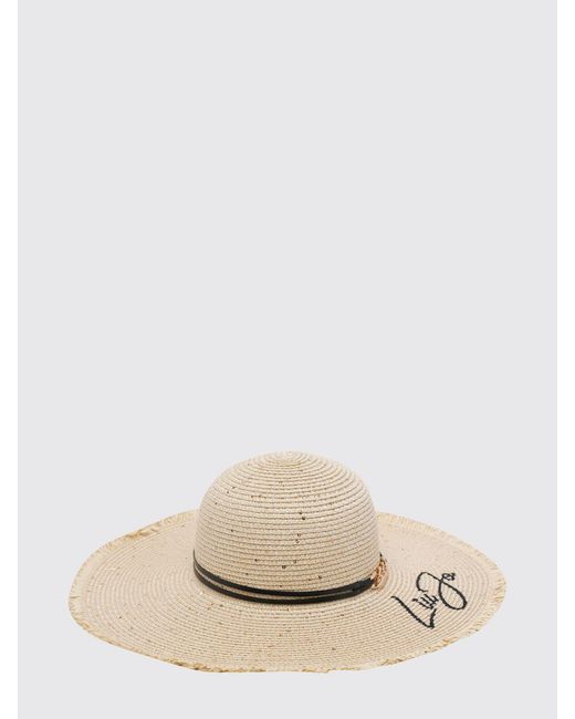 Liu Jo Natural Raffia Hat With Embroidered Logo