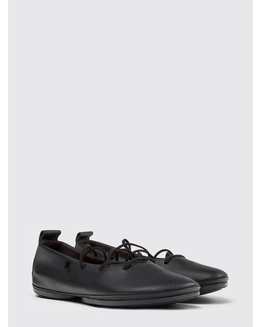 Camper White Right Nina Leather Ballerina Flats