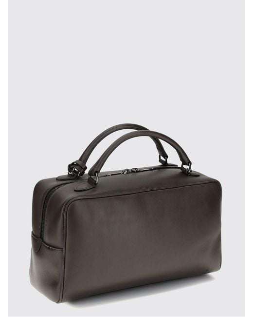 Brunello Cucinelli Black Boston Explorer Leather Handbag