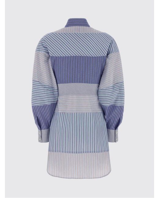 Moschino Blue Striped Cotton Shirtdress