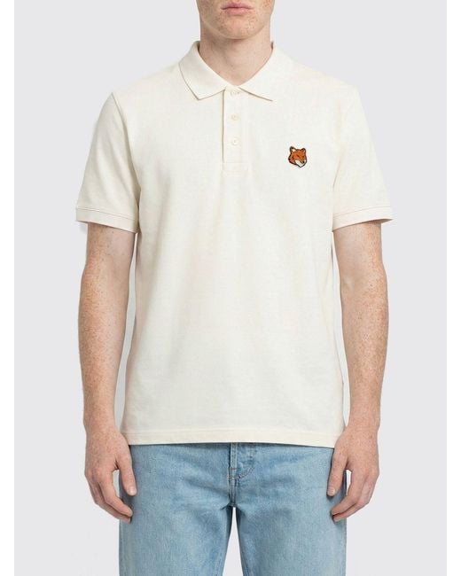 Maison Kitsuné White Maison Kitsun&Eacute Organic Cotton Polo Shirt for men