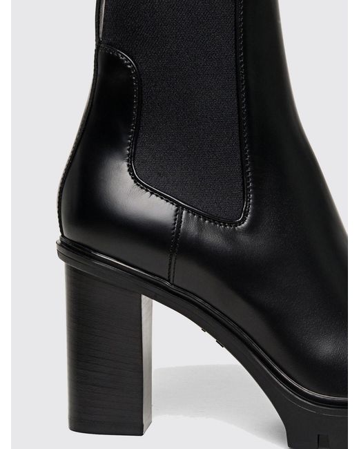 Santoni Black Flat Ankle Boots
