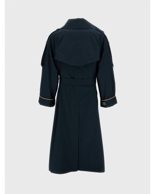 Max Mara Blue Cotton Trench Coat