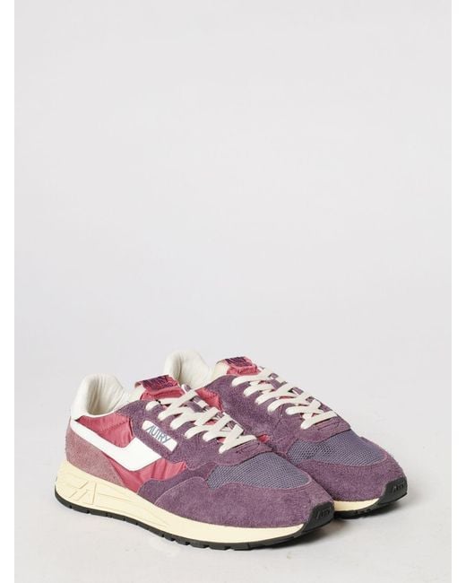 Autry Pink Reelwind Suede And Nylon Sneakers for men