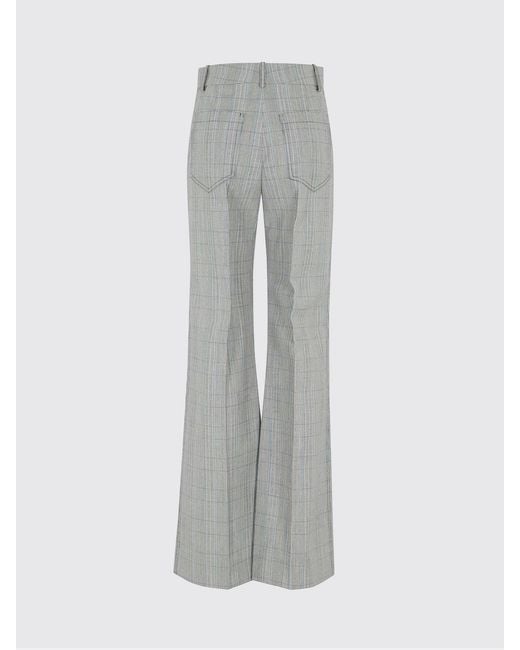 Victoria Beckham Gray Virgin Wool Palazzo Trousers