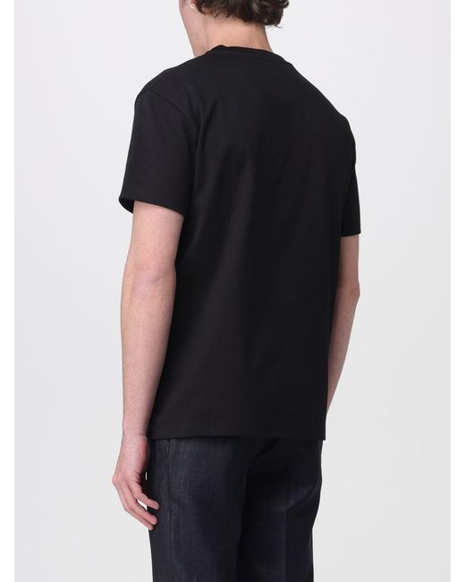 Fendi Black Cotton T-Shirt With Logo for men