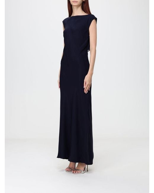 Max Mara Blue Sleeveless Long Evening Gown