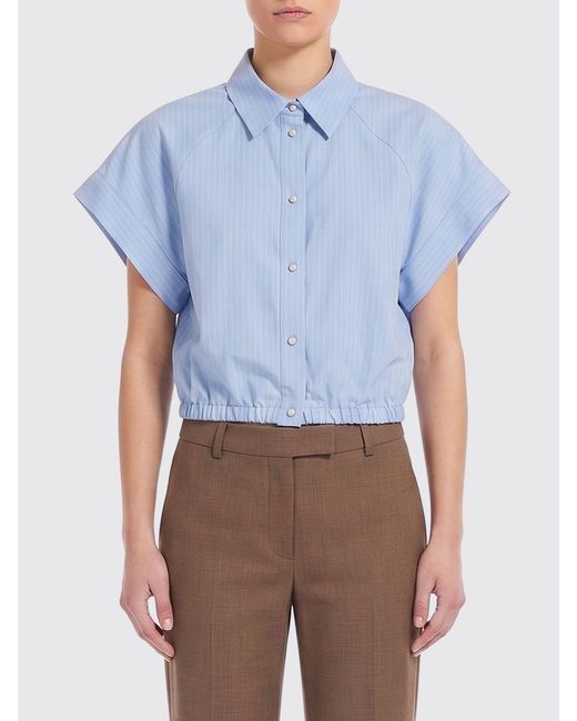 Jacob Cohen Blue Striped Linen Blend Shirt