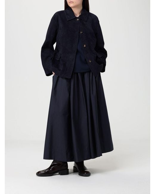 Max Mara Blue Pineta Cotton Poplin Skirt