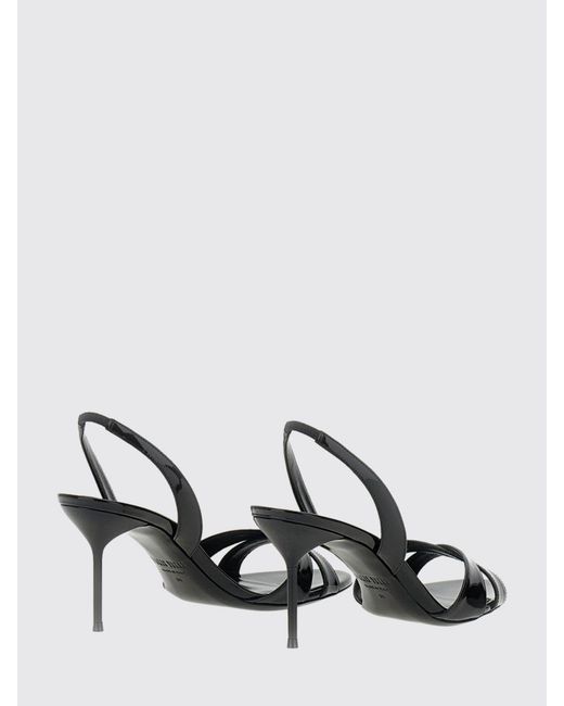 Paris Texas Metallic Lidia Patent Leather Mid-Heel Slingback Sandals
