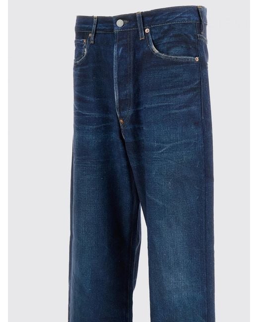 Levi's Blue Straight Fit Linen Blend Denim Jeans for men