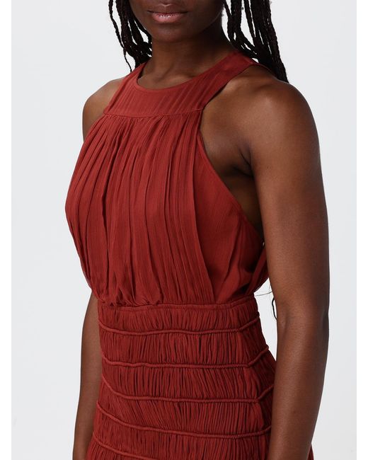 Twinset Red Long Viscose Dress