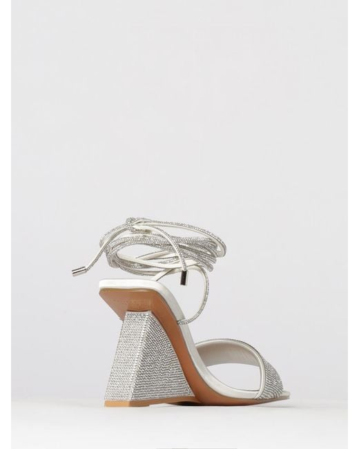 Twentyfourhaitch White Lezira Glitter Polyurethane Sandals