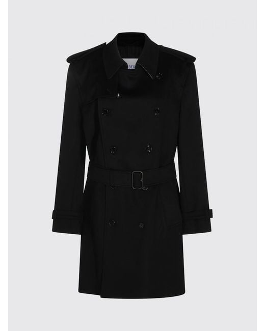 Burberry Black Double-Breasted Pure Cashmere Coat With Concealed Fastening for men