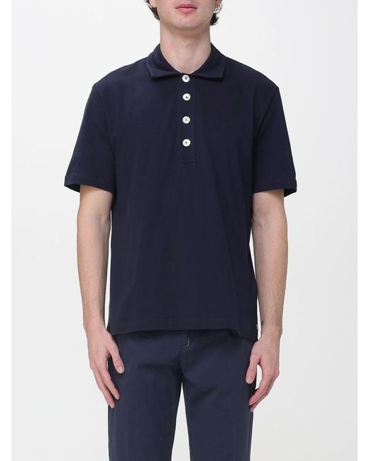 Eleventy Blue Cotton Polo Shirt for men