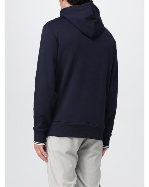 Sweat À Capuche En Mélange De Coton Et Nylon Fred Perry pour homme en coloris Blue