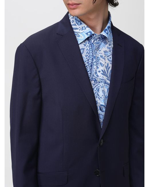 Etro Blue Wool Suit for men
