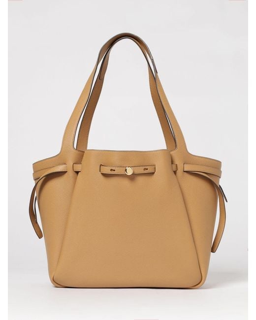 Tory Burch Natural Romy Grained Leather Shopping Bag