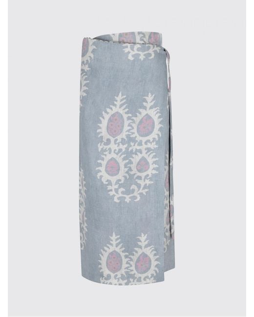 Bazar Deluxe Gray Printed Linen Pareo Skirt