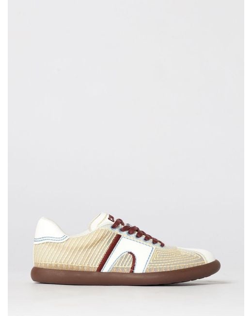 Camper Yellow Pelotas Soller Leather And Recycled Polyester Sneakers With Thread Stitching