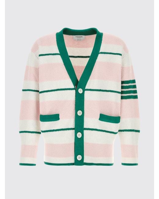 Thom Browne Gestreifter Baumwollcardigan in Green für Herren