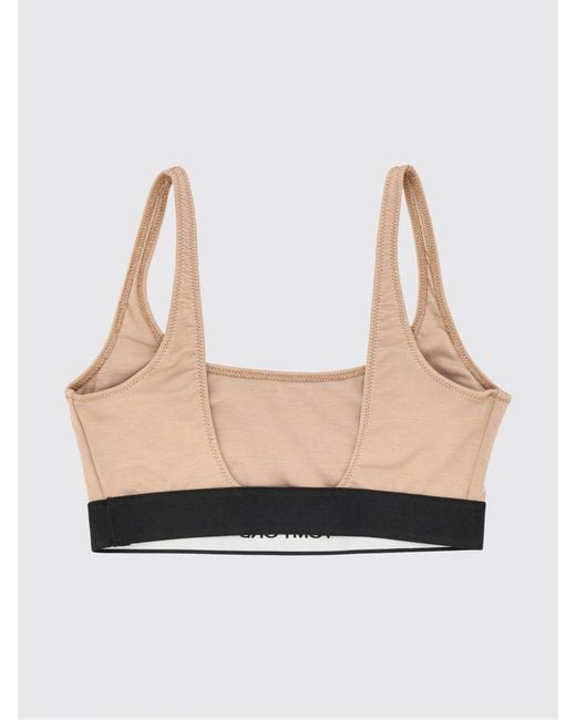 Tom Ford White Cropped Modal Bralette Top With Contrast Logo Band