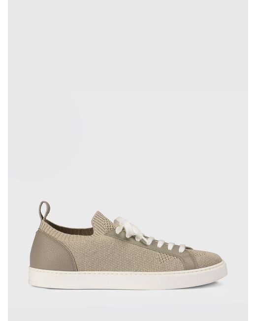 Doucal's Natural Technical Crochet Fabric And Leather Sneakers for men