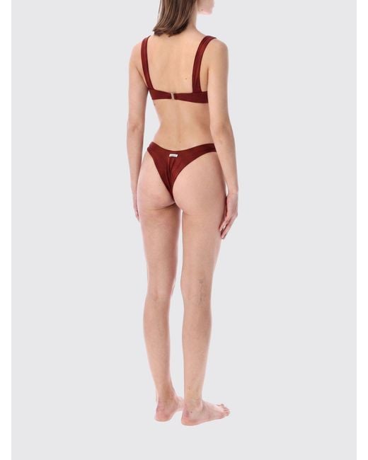MATINEÉ Red Triangle Bikini With V-Neck And Brazilian Briefs