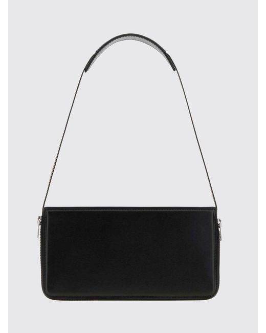 Alexander Wang Black Siren Bovine Leather Shoulder Bag With Laminated Logo