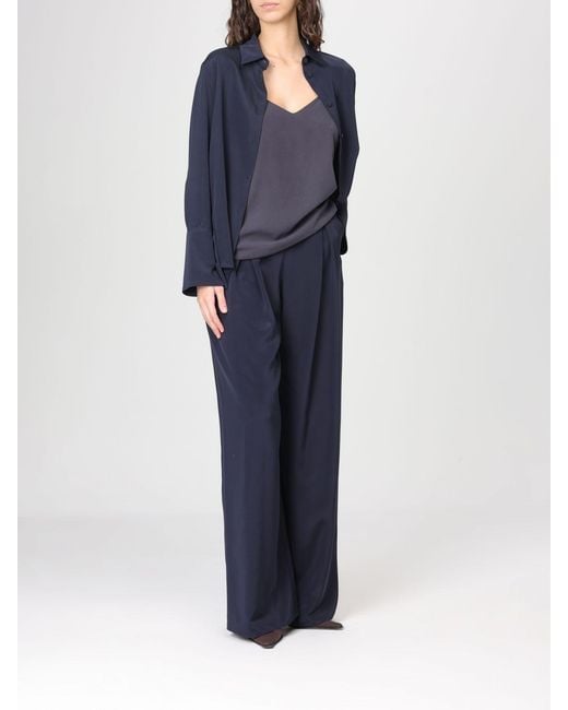 Max Mara Blue Basic Satin Top