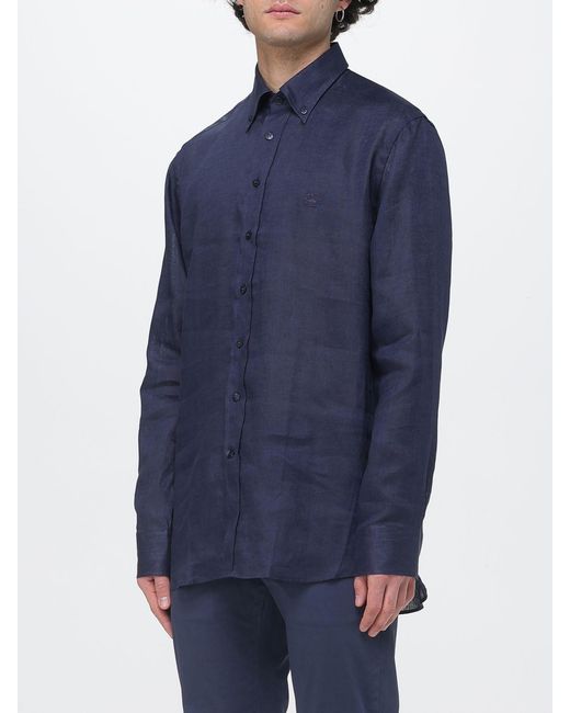 Etro Blue Linen Shirt for men