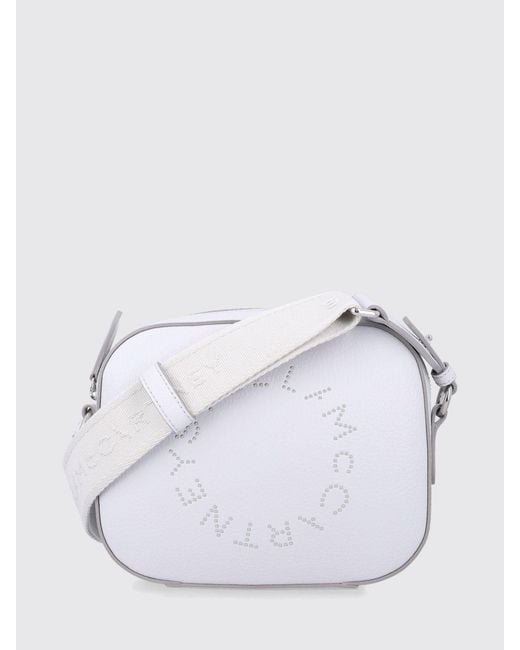 Stella McCartney White Grained Faux Leather Camera Bag