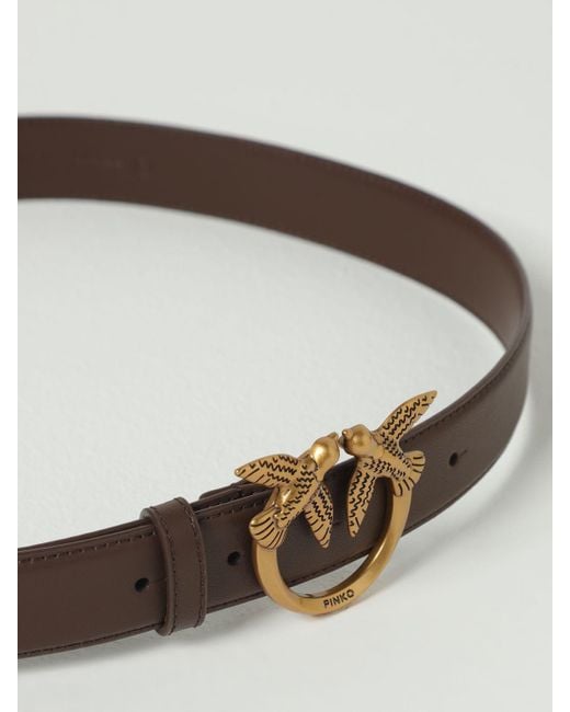 Pinko Gray Love Berry Leather Belt