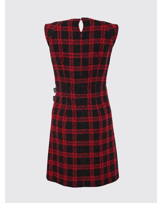 Pinko Red Amaranda Tartan Pattern Mini Wrap Dress