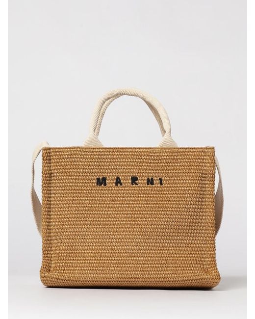 Marni Natural Small Raffia Tote Bag