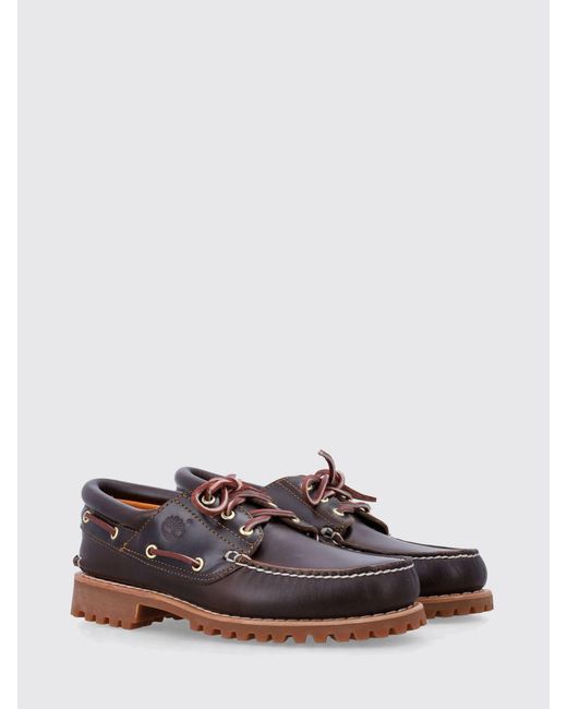 Timberland White Authentic 3-Eye Lug Leather Boat Shoes for men