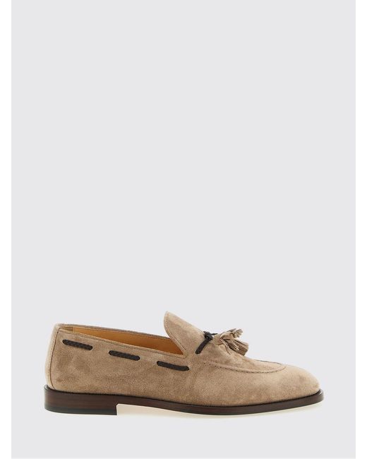 Brunello Cucinelli Brown Suede Loafers With Tassels for men