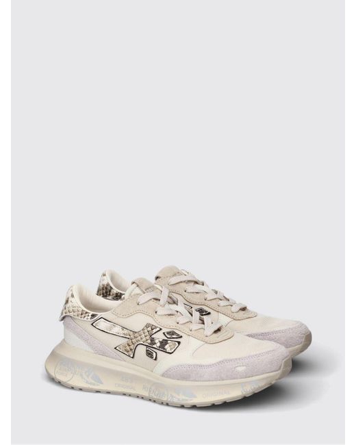 Premiata White Lauryn Suede And Mesh Sneakers