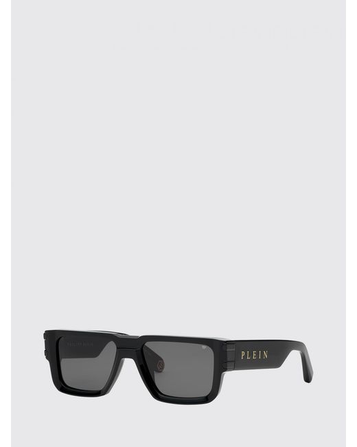 Philipp Plein Gray Eagle Aviator Acetate Sunglasses With Lettering Logo for men