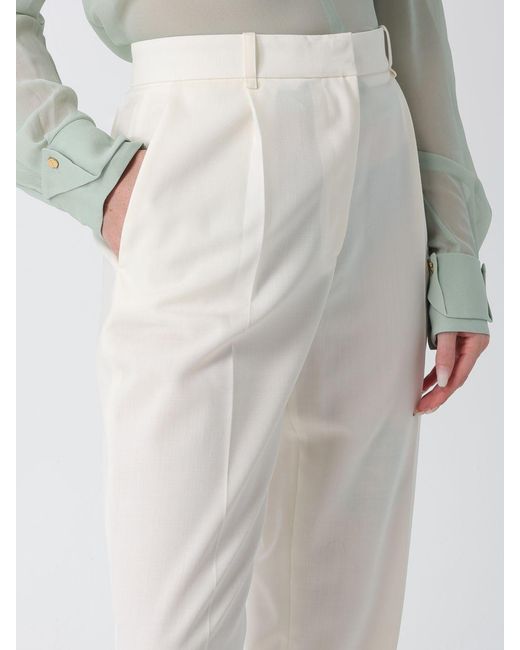 Elisabetta Franchi White High-Waisted Straight-Leg Trousers