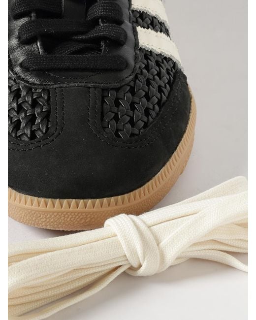 Adidas Originals Black Samba Og Crochet Leather Sneakers